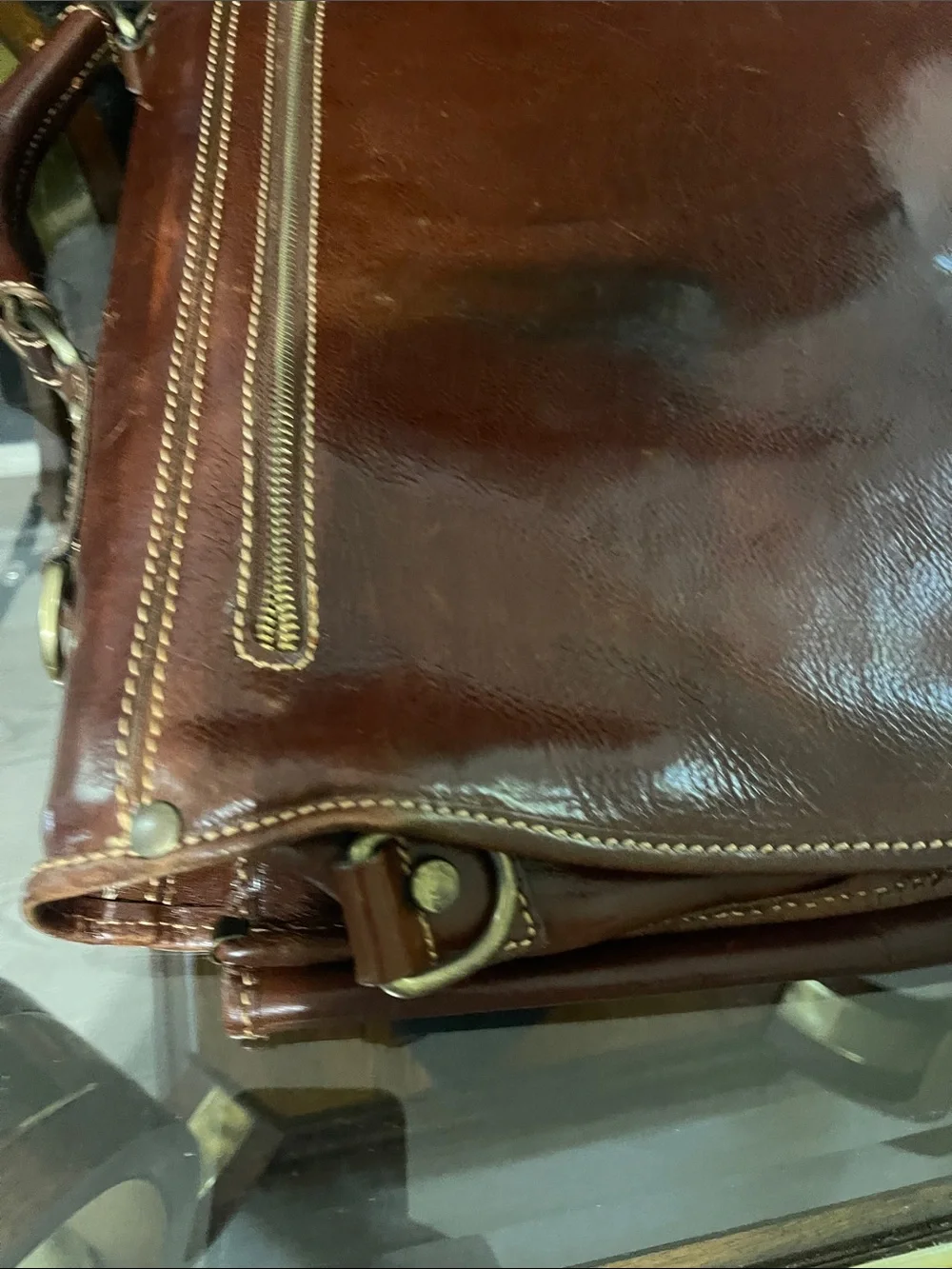 Men's Classic Brown Leather Briefcase - Professional Work Bag